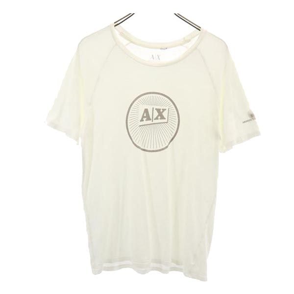 ARMANI EXCHANGE アルマーニエクスチェンジ ロゴプリント 半袖 Tシャツ S ホワイト系