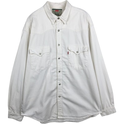 古着 リーバイス Levi's 長袖 ホワイトデニム ウエスタンシャツ メンズXL相当/eaa652018