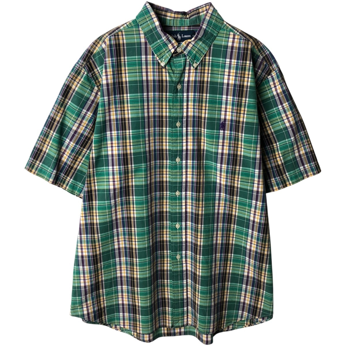 古着 ラルフローレン Ralph Lauren POLO RALPH LAUREN CLASSIC FIT 半袖 ボタンダウン チェックシャツ メンズXL相当/eaa637721