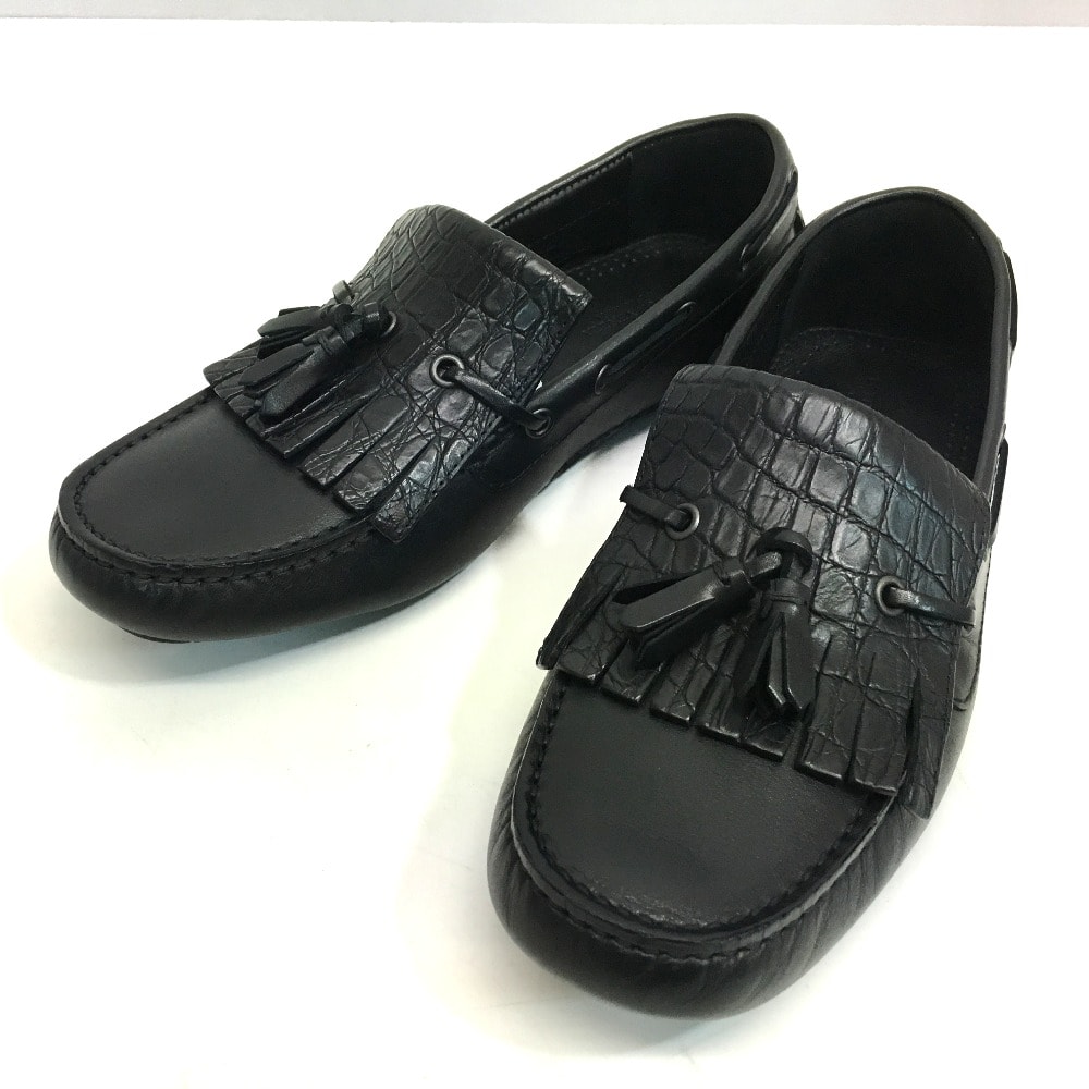 ボッテガヴェネタ BOTTEGA VENETA 428434 フラットシューズ ローファー レザーシューズ レザー ブラック ブラック 新品同様