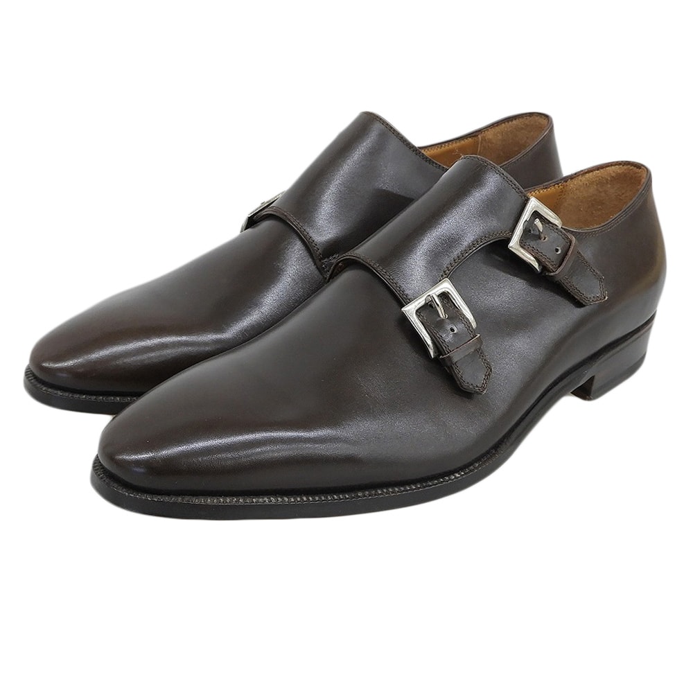 エンツォボナフェ 新品同様 CHAPEL ダブルモンクストラップシューズ シューズ メンズ ブラウン 8 3987 8