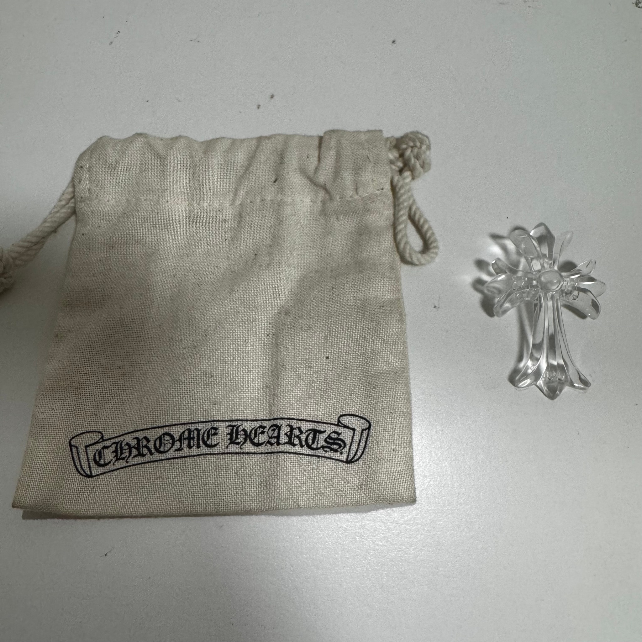 Chrome Hearts Rubber Small CH Cross Silicon Necklace "Clear"