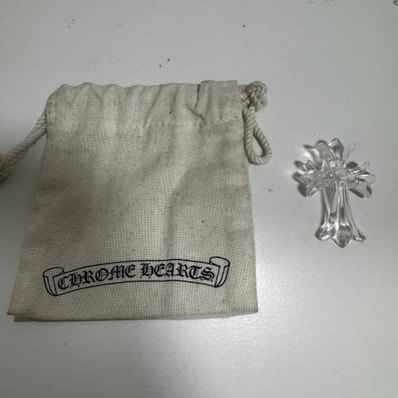 Chrome Hearts Rubber Small CH Cross Silicon Necklace "Clear"