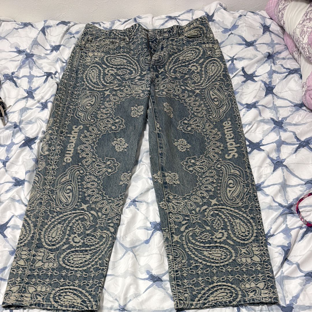 Supreme Bandana Jacquard Baggy Jean "Blue"
