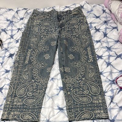 Supreme Bandana Jacquard Baggy Jean "Blue"