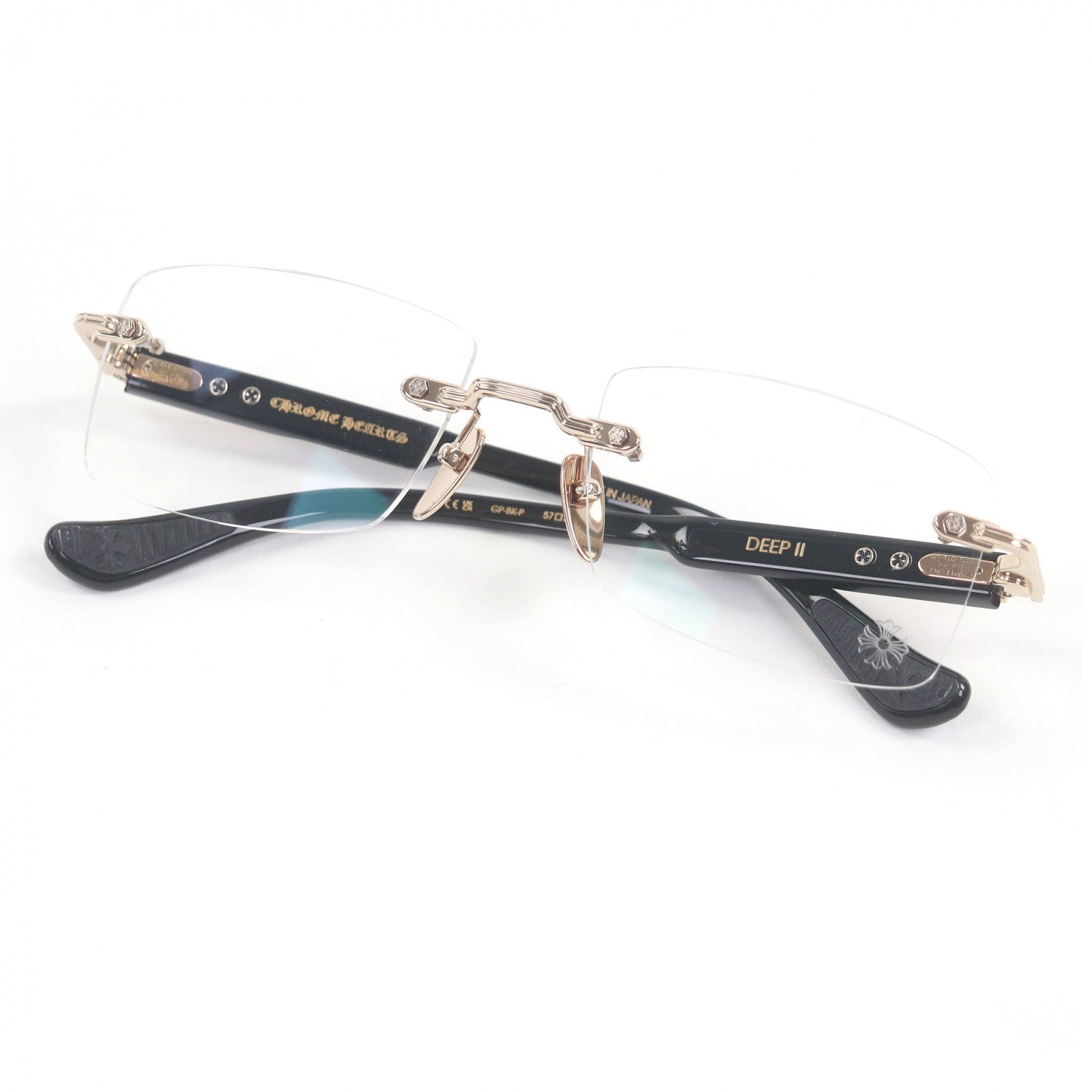 クロムハーツ DEEP II フローラル クロス アイウェア "ブラック/ゴールド"