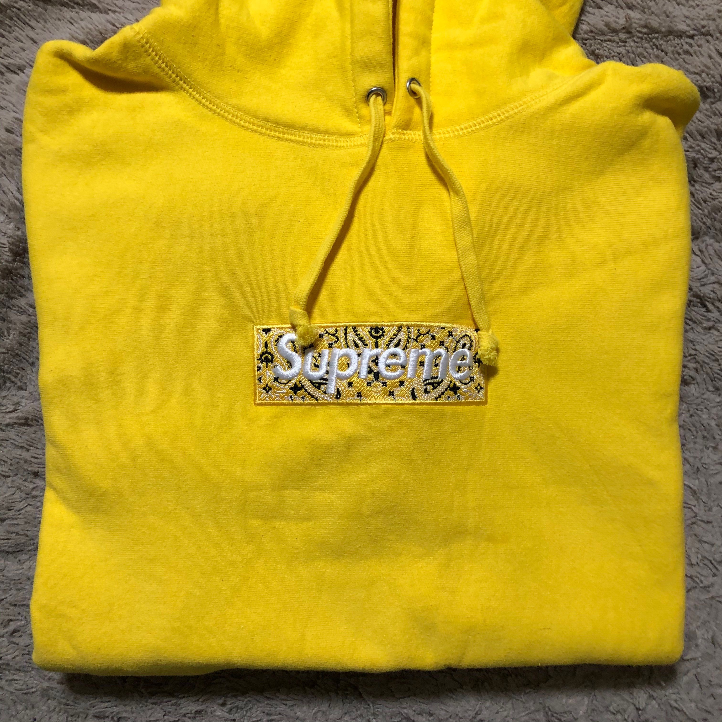 Supreme Bandana Box Logo Hooded Sweatshirt "Yellow"