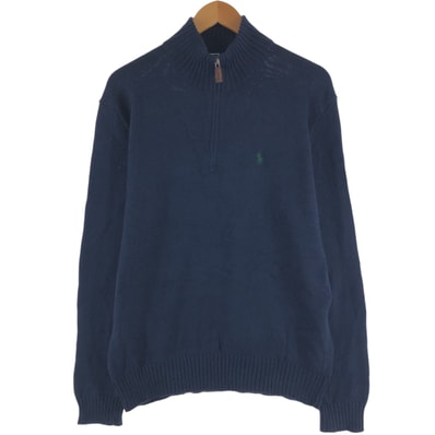 古着 ラルフローレン Ralph Lauren POLO by Ralph Lauren コットンニットハーフジップセーター メンズS相当/eaa489996