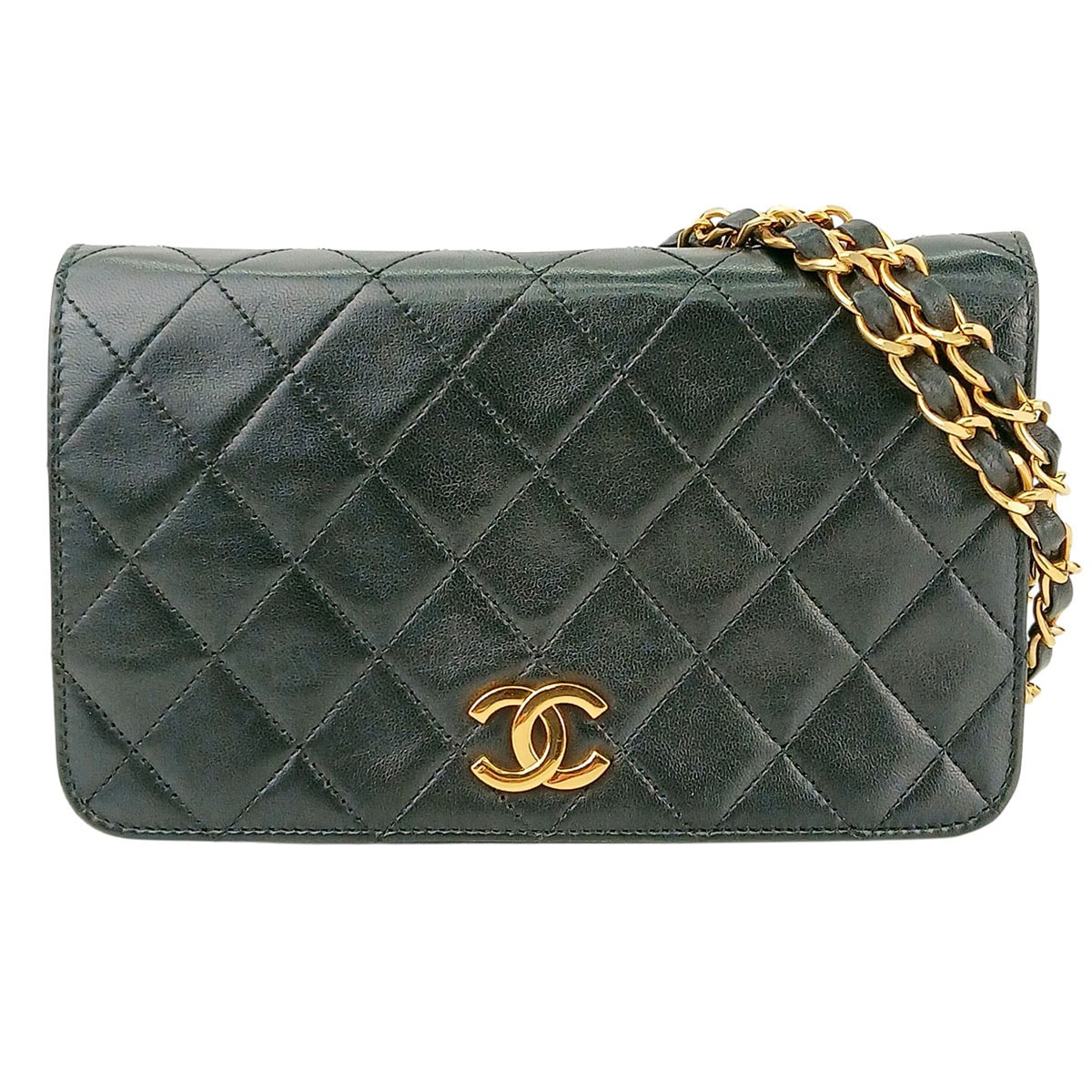 CHANEL シャネル ミニ マトラッセ 19 プッシュロック チェーンショルダーバッグ ショルダーバッグ ラムスキン ブラック  レディース【中古】