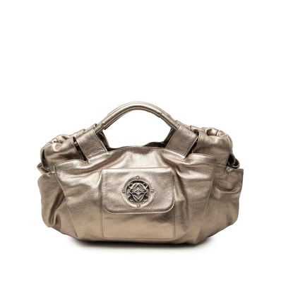 ロエベ アナグラム ナッパアイレ ハンドバッグ ゴールド レザー レディース LOEWE 中古