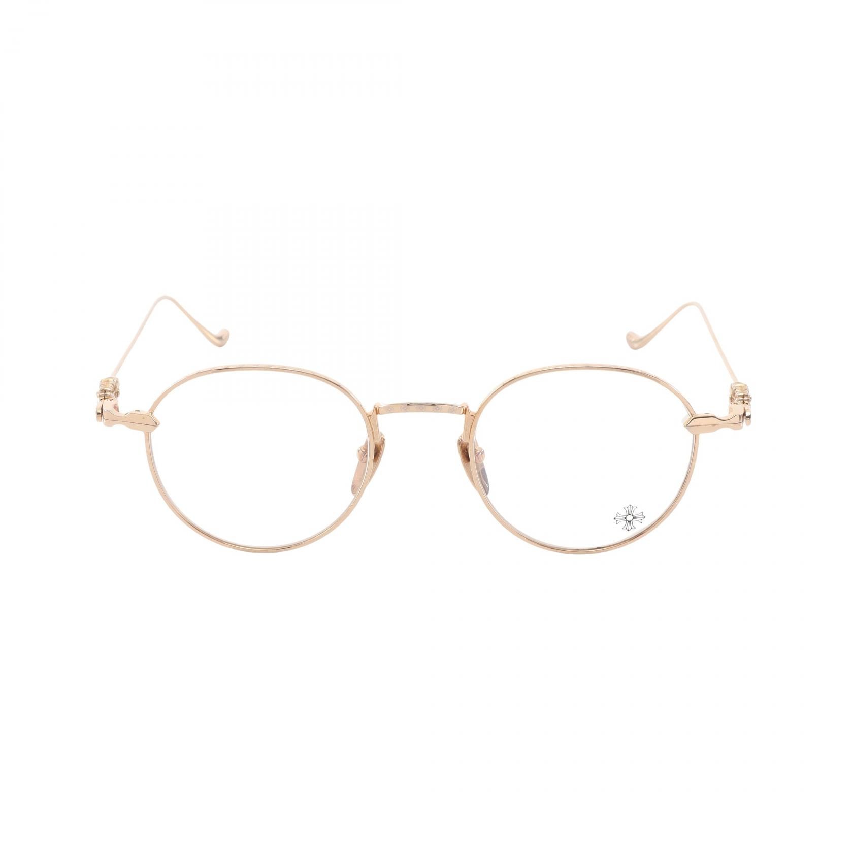 クロムハーツ CHROME HEARTS VAGIDICTORIAN III 度なし メガネ 衣料品 GP メンズ レディース ゴールド系 / クリア系 【中古】
