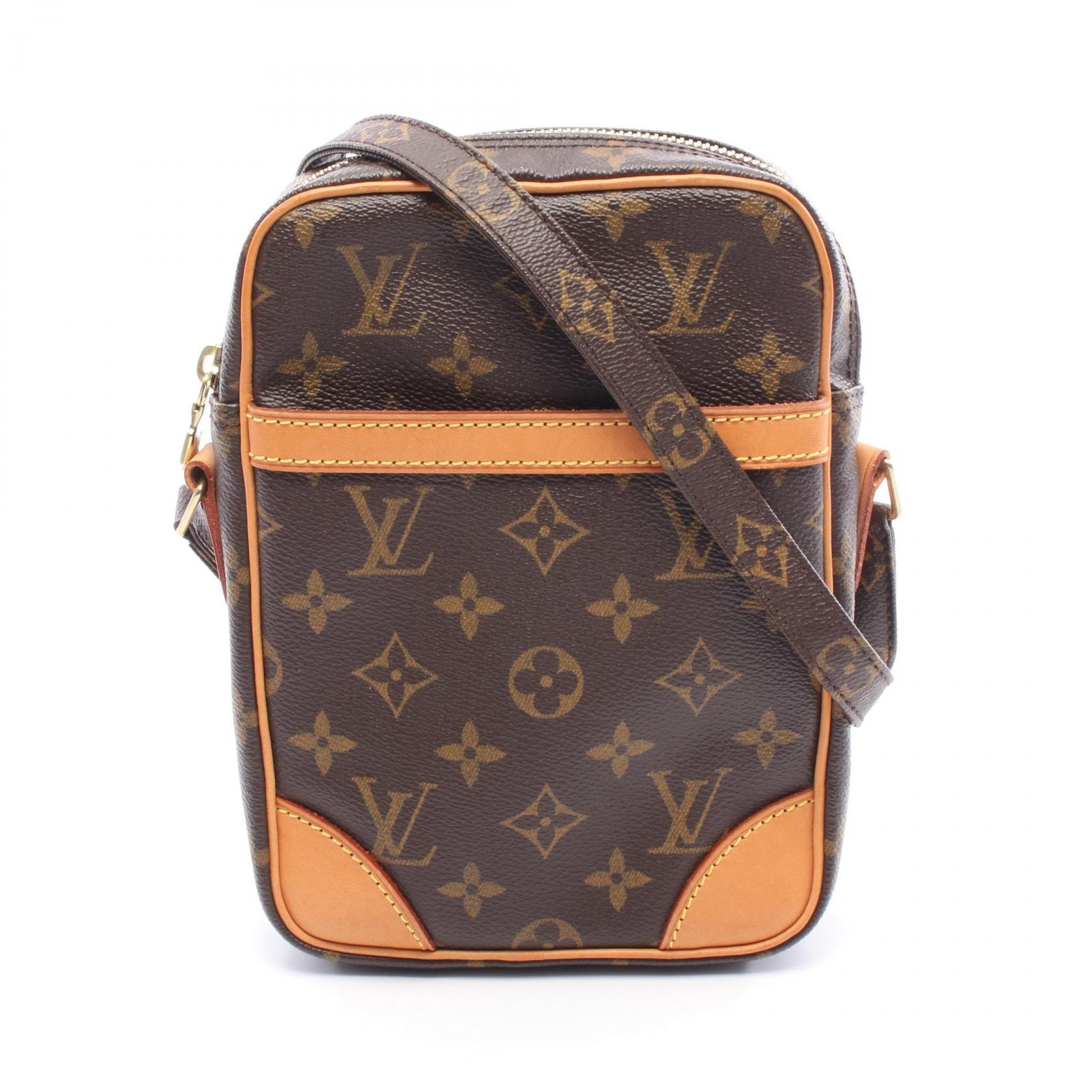 ルイ・ヴィトン LOUIS VUITTON ダヌーブ ショルダーバッグ バッグ PVCコーティングキャンバス レザー モノグラム レディース ブラウン系 M45266 【中古】
