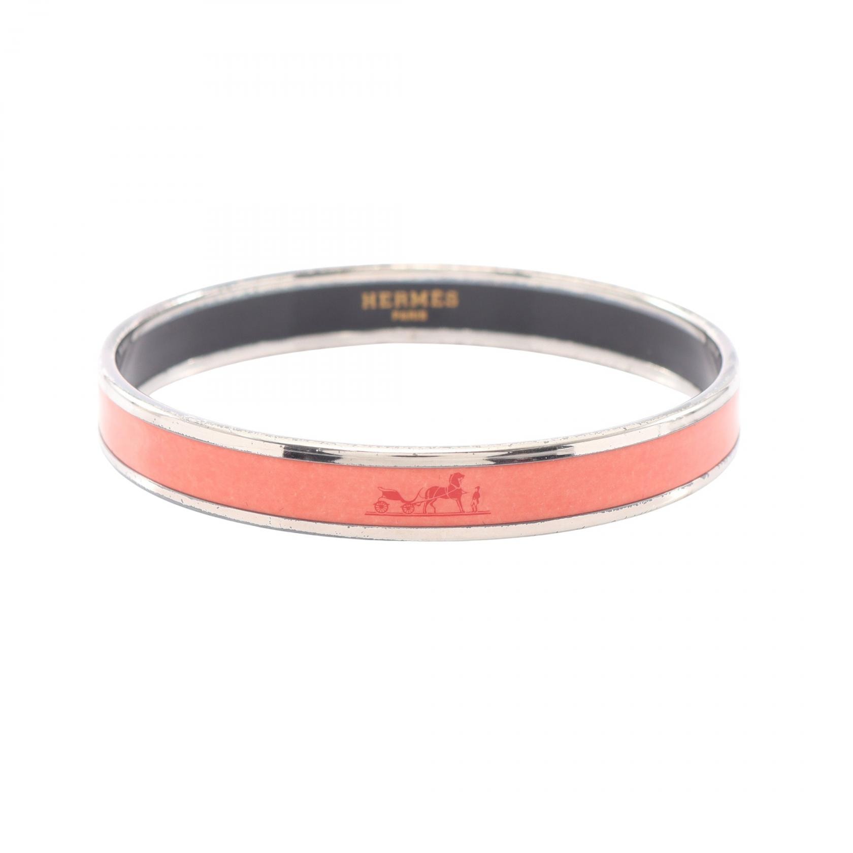 エルメス HERMES エマイユPM バングル アクセサリー メタル / 七宝 ピンク レディース シルバー系 / ピンク系 200001FP 【中古】