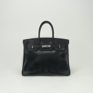 エルメス HERMES バーキン35 バーキン 35 バッグ トートバッグ ボックススカーフ ノワール Noir ブラック Black 黒 シルバー金具 ハンドバッグ