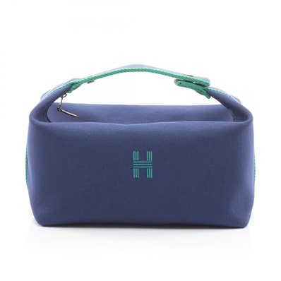エルメス HERMES ブリッドアブラックGM ハンドバッグ バッグ キャンバス レディース ネイビー系 / グリーン系 【中古】