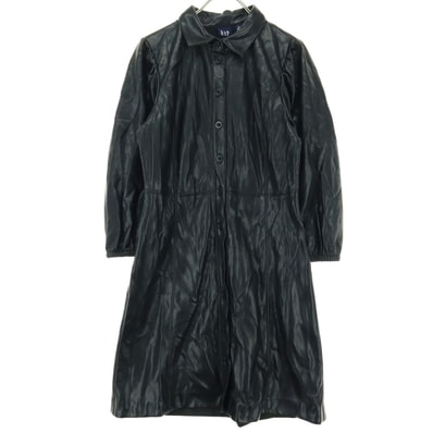 GAP ギャップ フェイク レザーコート S ブラック