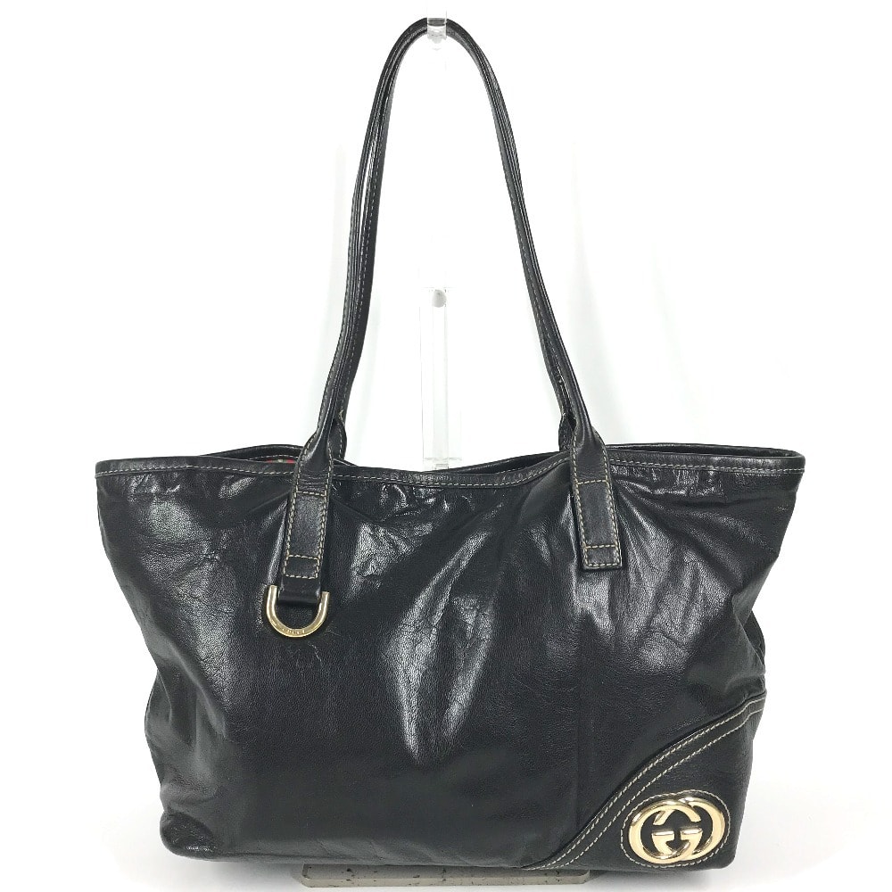 グッチ GUCCI ニューブリット GG ロゴ 169946 カバン 肩掛け トートバッグ ショルダーバッグ レザー ブラック