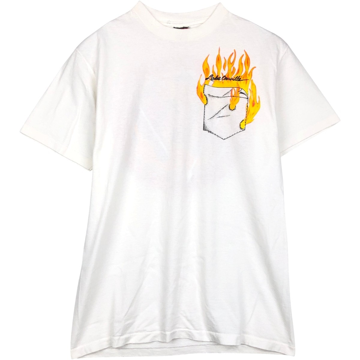 古着 90年代 オニータ ONEITA POWER PRO ファイヤーパターン だまし絵Tシャツ メンズM相当 ヴィンテージ/eaa654044