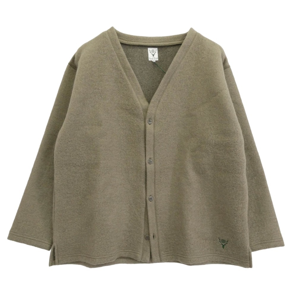 South2 West8 サウスツーウェストエイト カーディガン 24AW PU535 S.S. V Neck Cardigan カーディガン 薄モスグリーン系 S【中古】
