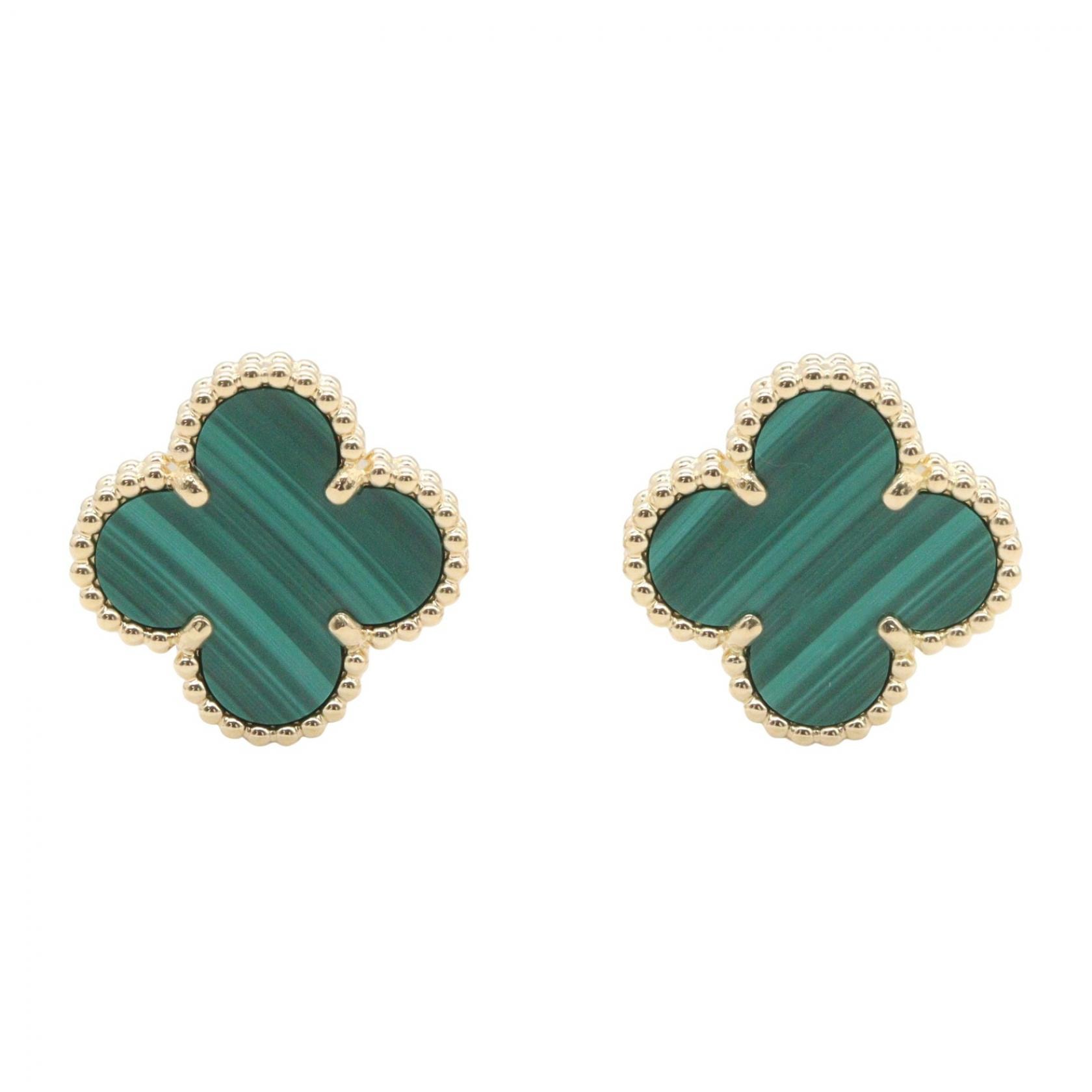 ヴァンクリーフ&アーペル Van Cleef & Arpels ヴィンテージアルハンブラ マラカイト ピアス ピアス ジュエリー K18(イエローゴールド) マラカイト レディース ゴールド系 / グリーン系 VCARO3QL00 【中古】