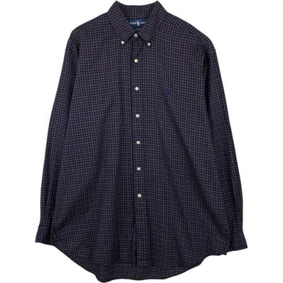 古着 ラルフローレン Ralph Lauren BLAKE 長袖 ボタンダウンチェックシャツ メンズL相当/eaa634832