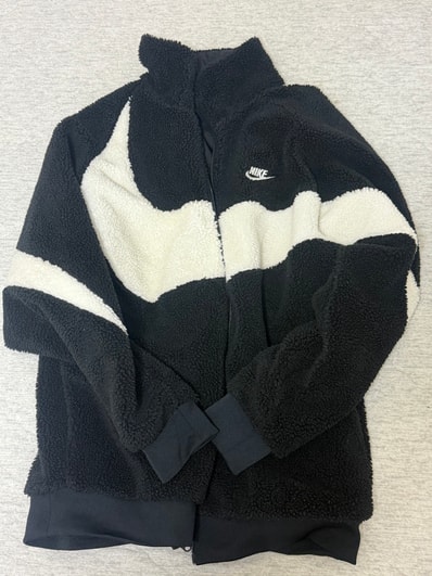 Nike Big Swoosh Reversible Boa Jacket "Black Sail"
