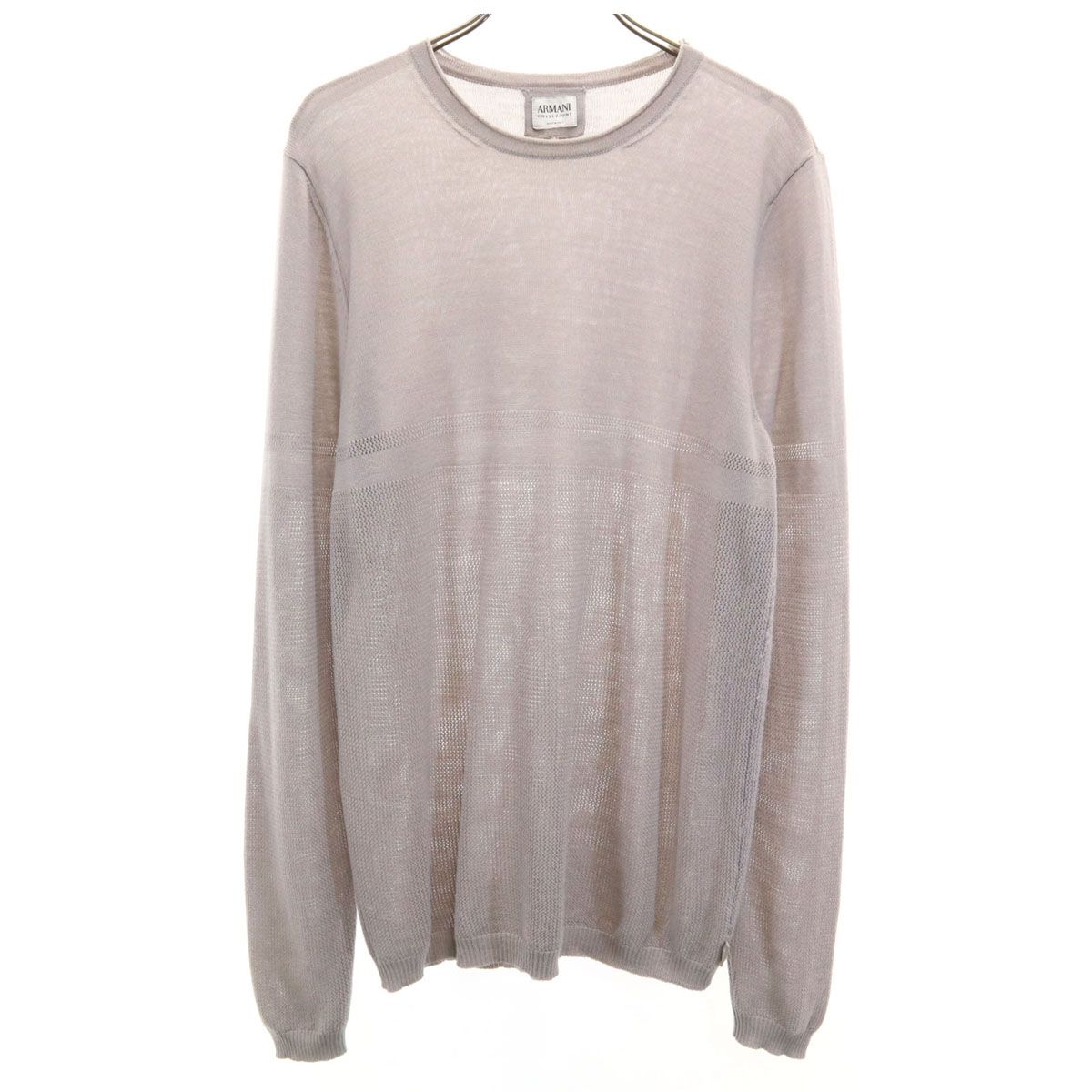 ARMANI アルマーニ イタリア製 長袖 セーター 48 グレー COLLEZIONI ニット