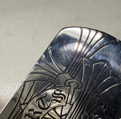 Chrome Hearts Large Dog Tag GOD BLESS THE WORLD "Silver"