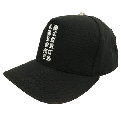 CHROME HEARTS クロムハーツ(原本無) Vertical Logo Trucker Cap クロスボールボタン ヴァーティカルロゴ トラッカーキャップ 帽子 ブラック系【中古】