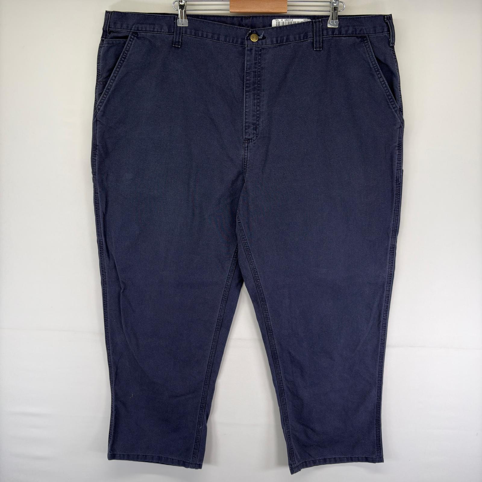 古着 カーハート Carhartt ダック パンツ ツールポケット ワンポイントロゴ ジップフライ 大きいサイズ w48 L30  ネイビー系 メンズ