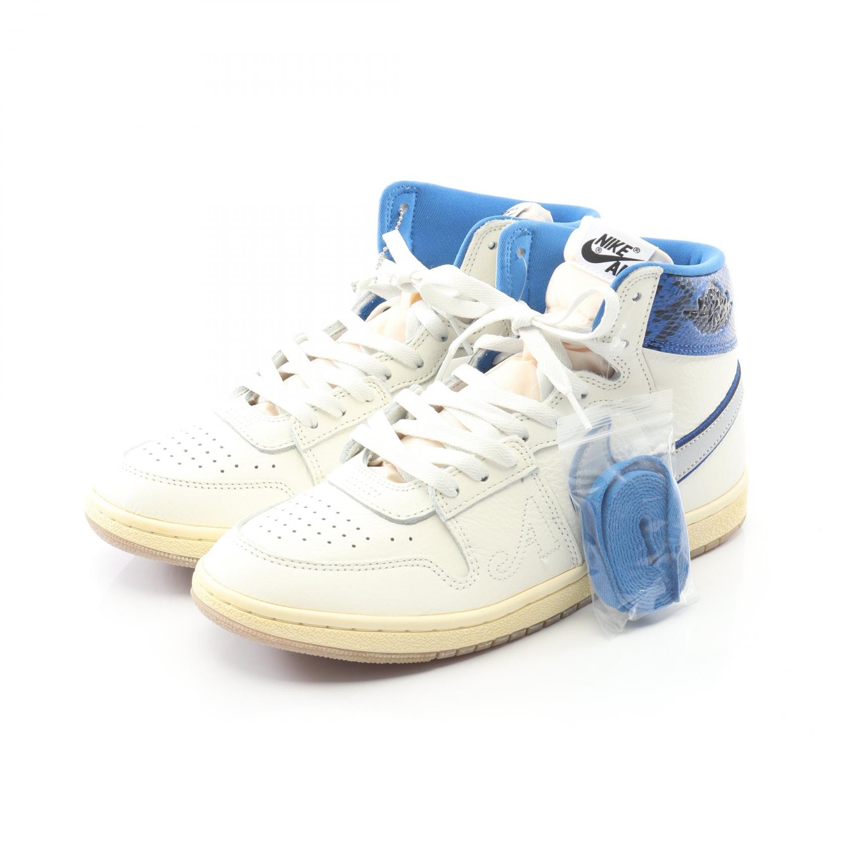 ナイキ NIKE NIKE JORDAN AIR SHIP SP × AWAKE NY スニーカー 靴 レザー フェイクレザー / ファブリック メンズ ホワイト系 / ブルー系 FN8675-104 【中古】