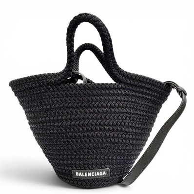 極美品 バレンシアガ ロゴ 2WAY バスケットバッグ ブラック 695612