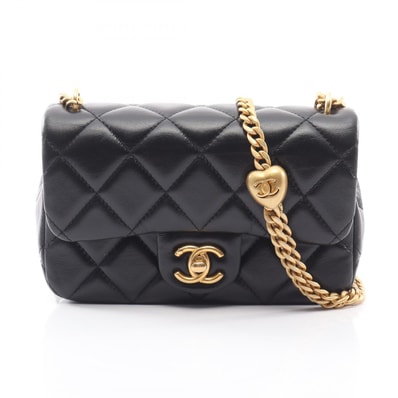 シャネル CHANEL マトラッセ ショルダーバッグ バッグ ラムスキン(羊革) レディース ブラック系 【中古】