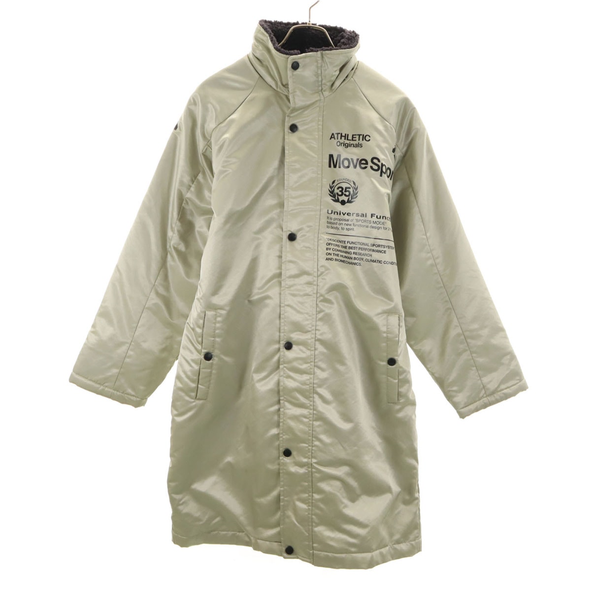 DESCENTE デサント ベンチコート S シルバー 裏ボア 中綿