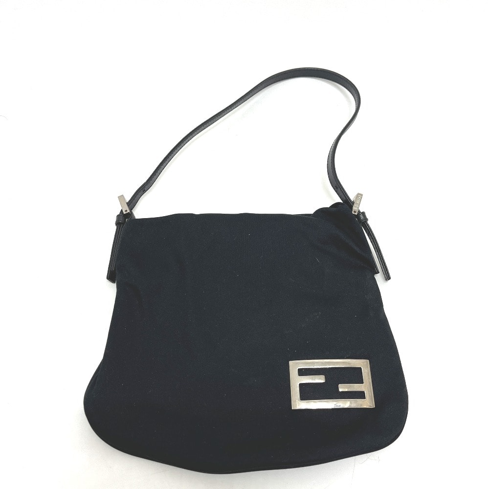 フェンディ FENDI ロゴ カバン バッグ ハンドバッグ 肩掛け ハンドバッグ サテン ブラック