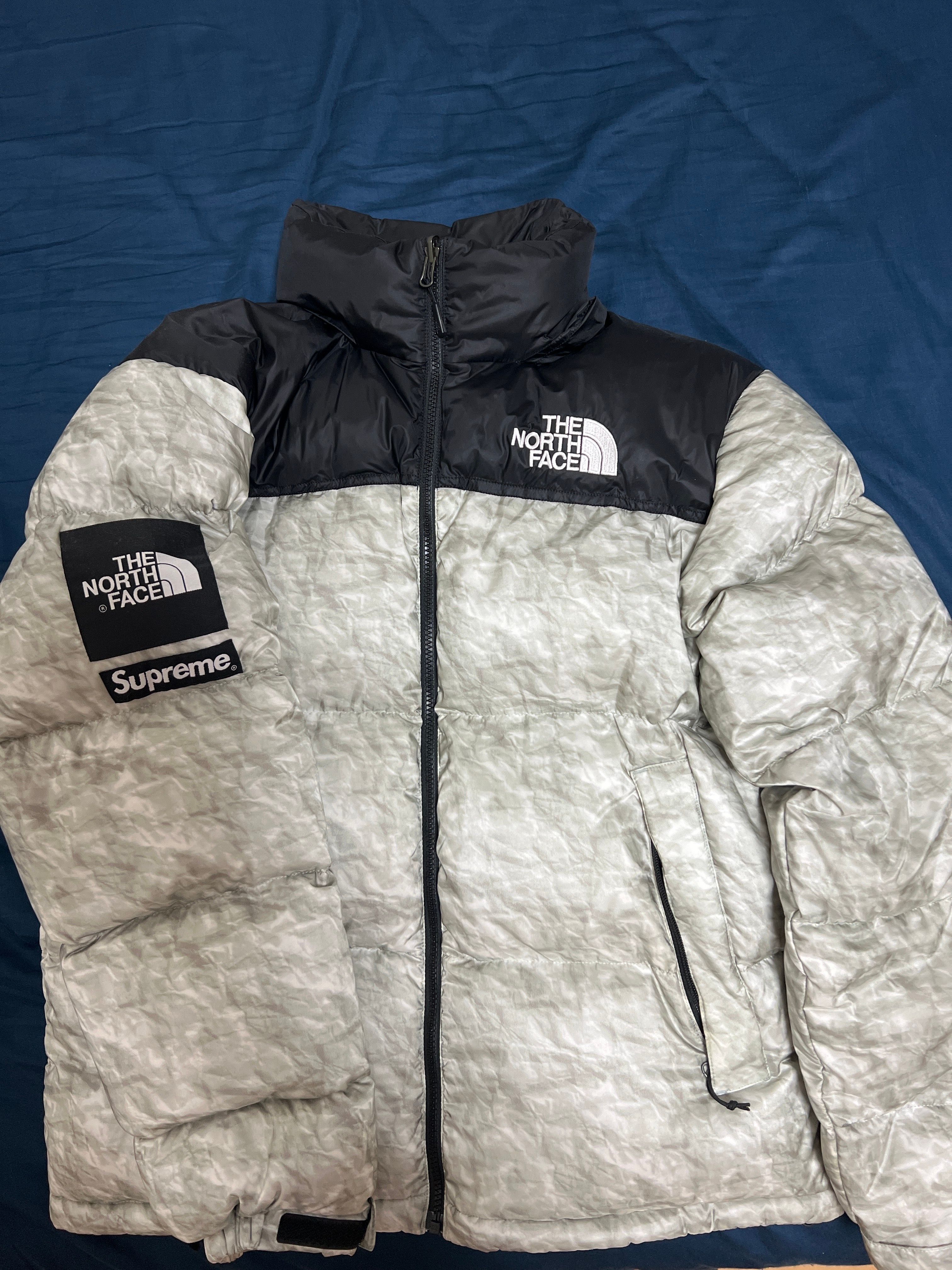 Supreme x The North Face Nuptse Jacket "White Paper Print"