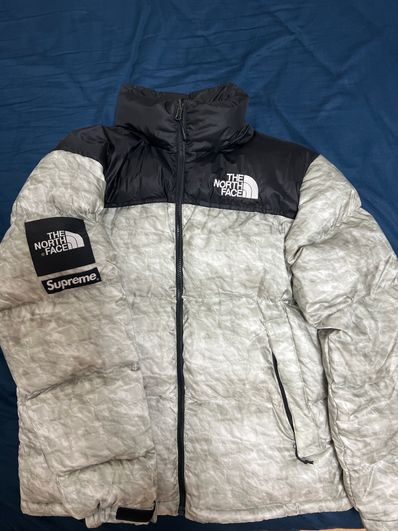 Supreme x The North Face Nuptse Jacket "White Paper Print"