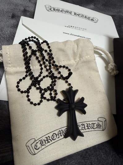 Chrome Hearts Rubber Small CH Cross Silicon Necklace "Black"