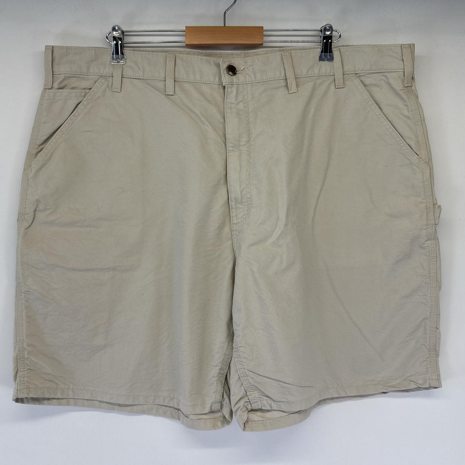 古着 カーハート Carhartt ショートパンツ ダック 半ズボン ハーフパンツ 短パン ペインター ワーク 大きいサイズ w44  ベージュ系 メンズ