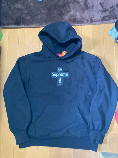 Supreme Cross Box Logo Hooded Sweatshirt "Black"