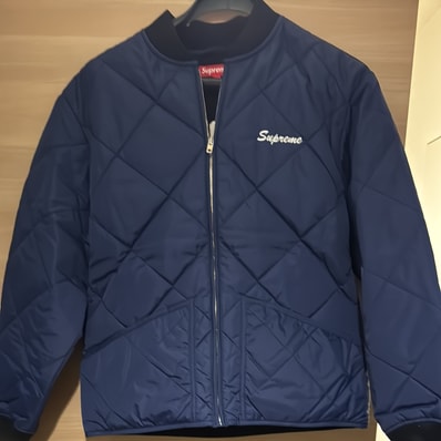 Supreme Quit Your Job Quilted Work Jacket "Blue"