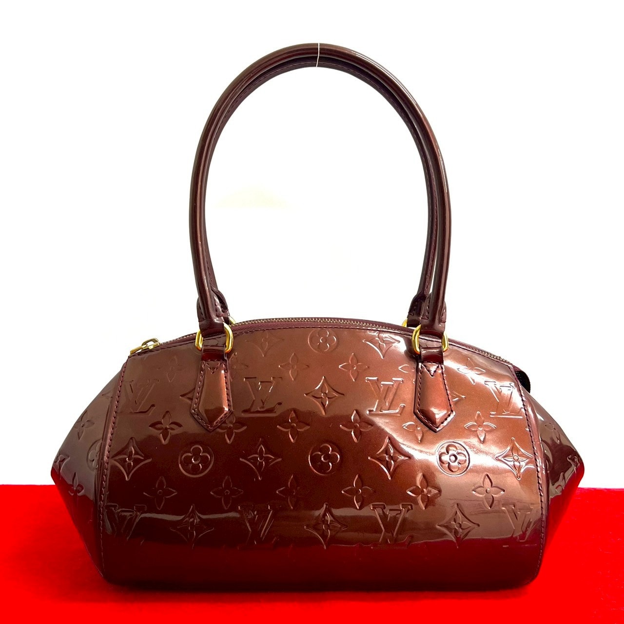 LOUIS VUITTON ルイヴィトン シャーウッド PM モノグラム ヴェルニ パテントレザー ハンドバッグ ワインレッド
 82588