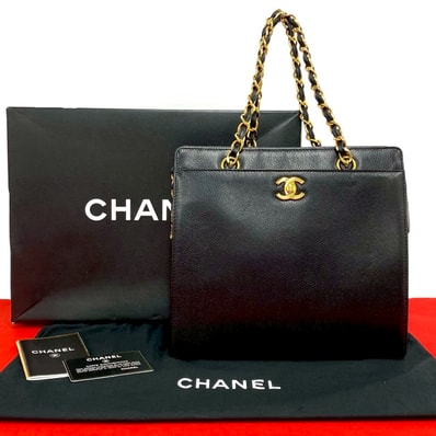 CHANEL シャネル ココマーク キャビアスキン ハンドバッグ ブラック
5515a