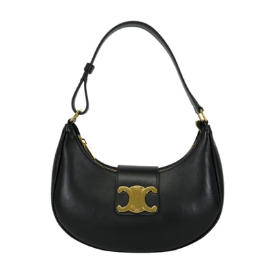 【渋谷並木橋店】CELINE セリーヌ ショルダーバッグ AVA アヴァ トリオンフ 黒 (ブラック) スムースカーフスキン ゴールド金具 114493DGQ.38NO 新品同様【中古】