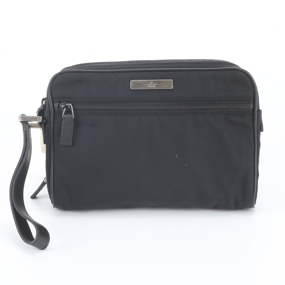 ■美品 グッチ018 1607 セカンドバッグ レザー×キャンバス