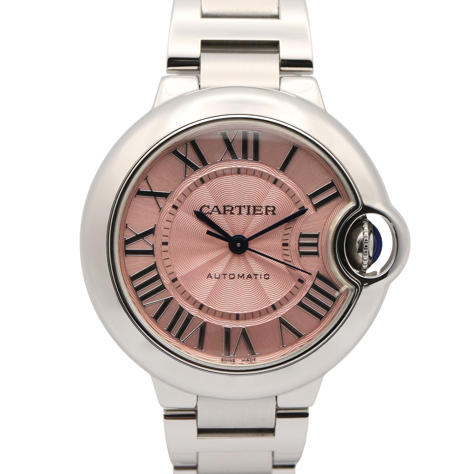 カルティエ CARTIER バロンブルー 33mm 腕時計 時計 ステンレススチール レディース ピンク系 W6920100 【中古】