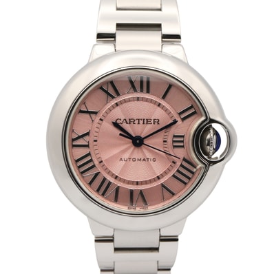 カルティエ CARTIER バロンブルー 33mm 腕時計 時計 ステンレススチール レディース ピンク系 W6920100 【中古】