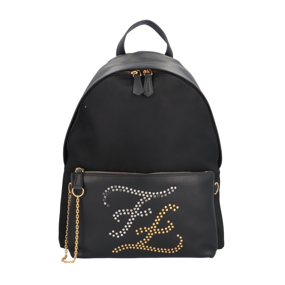 フェンディ スタッズ カーリグラフィー リュック・デイパック ナイロン 7VZ042 メンズ FENDI  中古