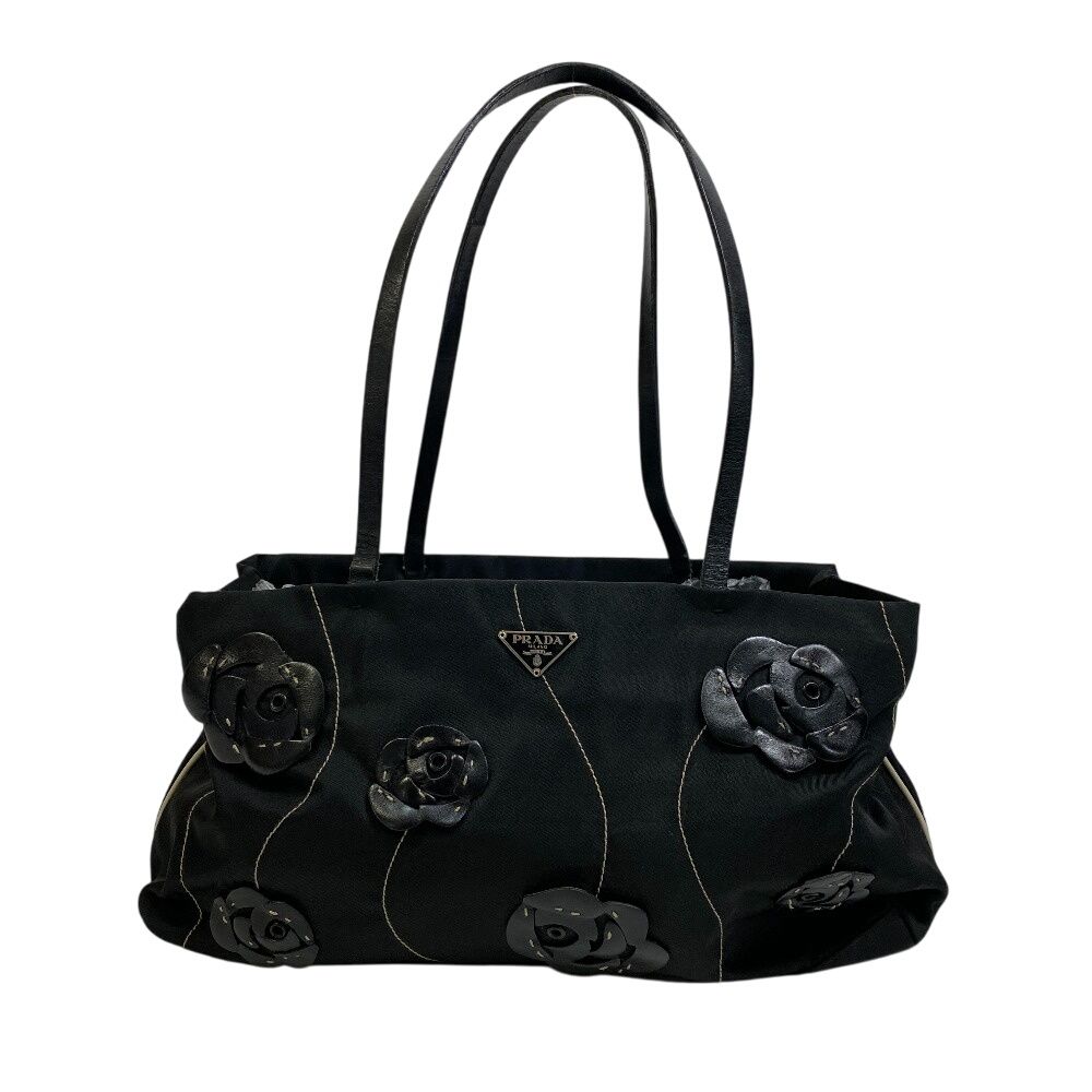 プラダ PRADA ハンドバッグ フラワー ブラック