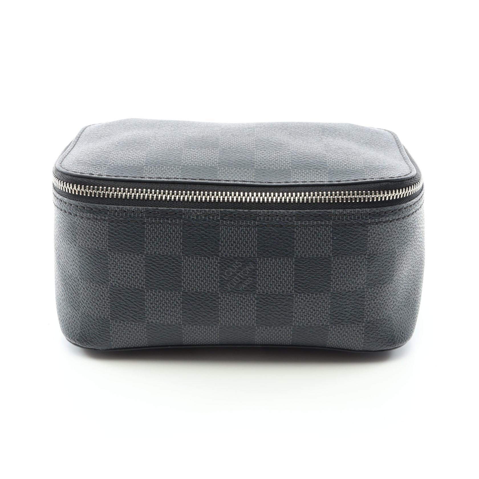 ルイ・ヴィトン LOUIS VUITTON キューブ ドゥ ランジュモン PM ポーチ バッグ レザー PVC ダミエ・グラフィット メンズ ブラック系 N40181 【中古】